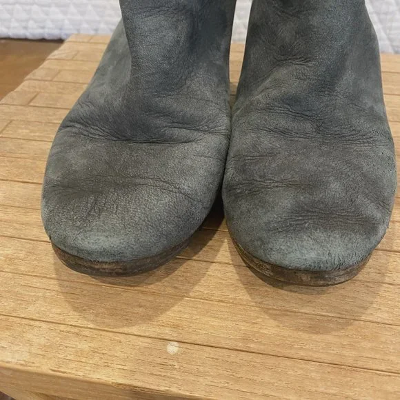 Marsèll Rear Zip High Heel Ankle Bootie, Black Nubuck Leather, Size 36 EU 6 US - Picture 3 of 7